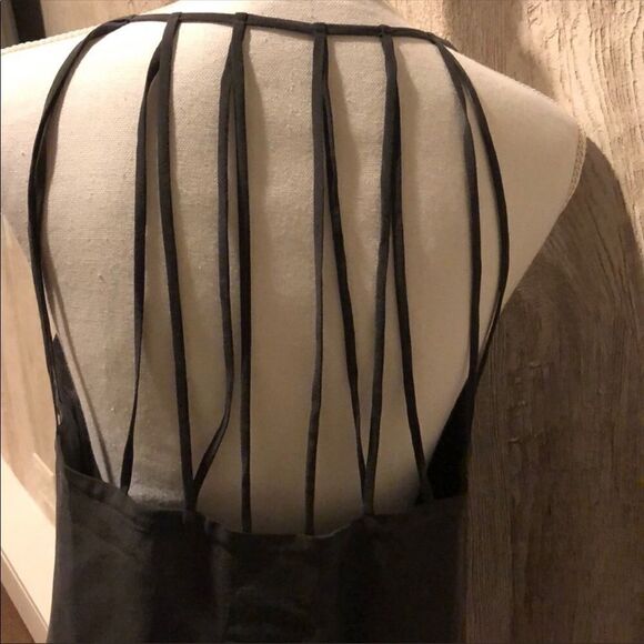 Chaser Dark Gray Silk Camisole Open Back Tank Top - Picture 4 of 6